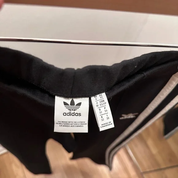 Adidas Black Flared Bell BottomJoggers with White Stripes - Picture 5 of 5